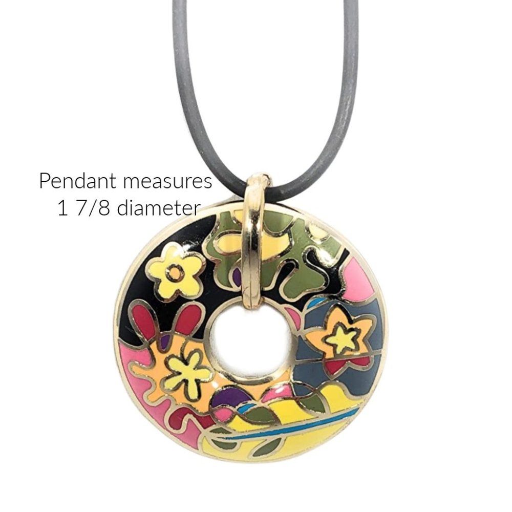 Fashion Statement Enamel Pendant Necklace - Picture 2 of 4